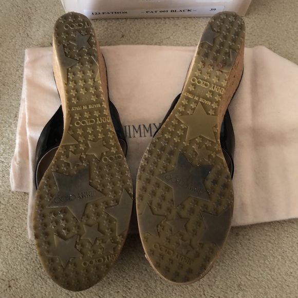 Jimmy Choo size 39 black patent Pathos platform wedge sandal - Picture 3 of 5